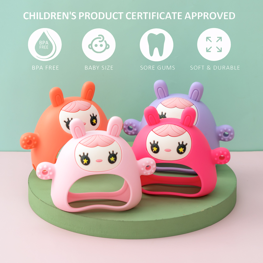 Teething Mitten Baby - Jouet de dentition en silicone sans