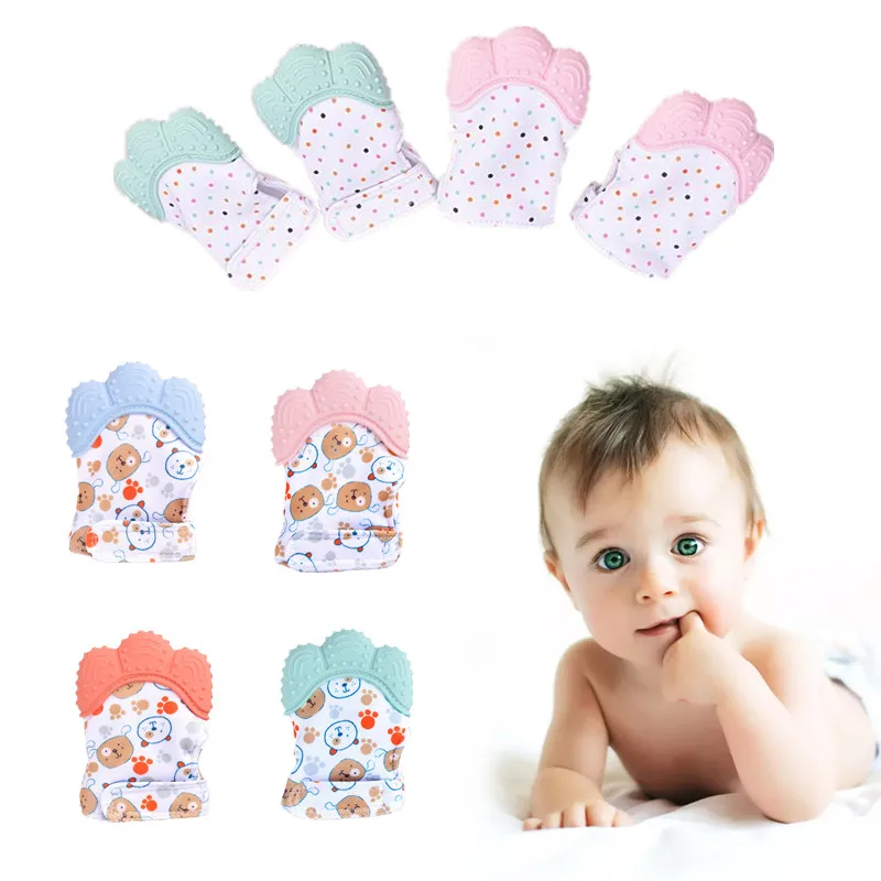Teething Mitten Baby - Gants en Silicone Anti-morsure pour bébé,